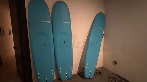 Set of 3 Olaian Soft-Top Surfboards — Used Condition