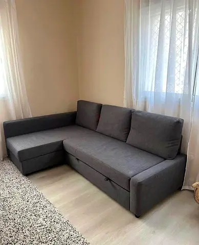 Comfortable Gray L-Shaped Corner Sofa Bed