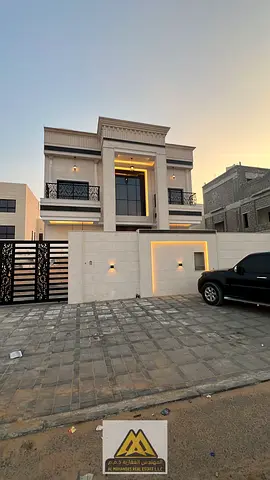 Luxury 5 Master Bedrooms Villa for Sale in Al Helio 2 - Ajman (Al Hadaeq Project, Central AC & Maid's Room - Includes Registration & Title Deed Fees)