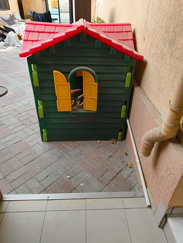 Little Plastic Playhouse with Red Roof - Good Used Condition