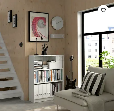 2 x Compact white bookshelf / small bookcases