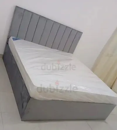 Brend New fabric wooden King size 180x200 Bed with spring Matress Available