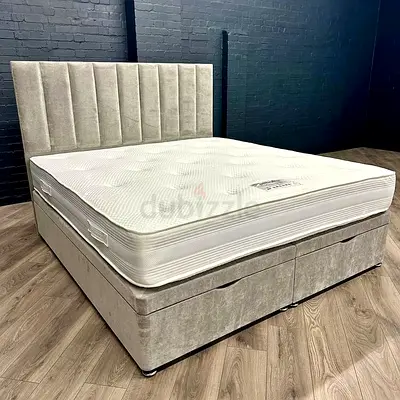 Luxury Fabric Bed Frame With Mattress Stylish Modern Design Headboard