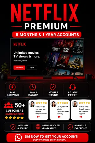 Netflix Premium account - 6 months  1 year options (fast activation)