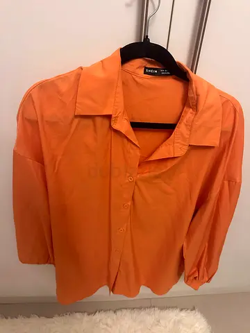 Orange long-sleeve mens shirt - size L, good condition