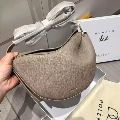 Master copy Beige Polène Numéro Dix Leather Shoulder Bag - Excellent Condition