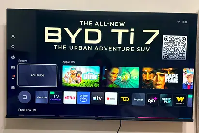 50 Smart LED TV - Mounted, Good Working Condition