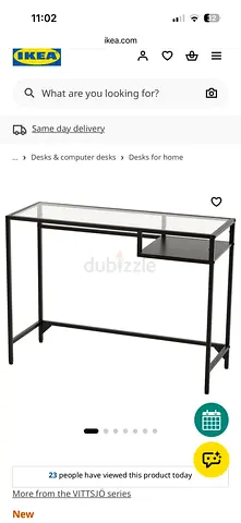 IKEA VITTSJÖ glass-top computer desk (black) - sturdy compact desk
