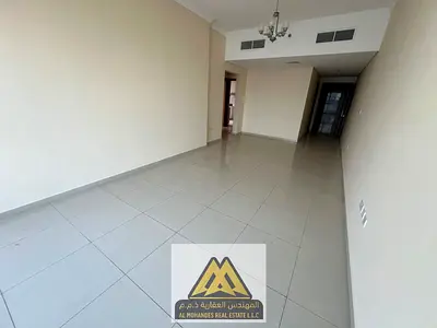 Two bedrooms and a living room with a sea view\ first row on Ajman Marina\ balcony\ three bathrooms\ central air conditioning