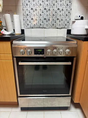 Whirlpool Stainless Steel Electric Cooker with Ceramic Hob - Good Condition
