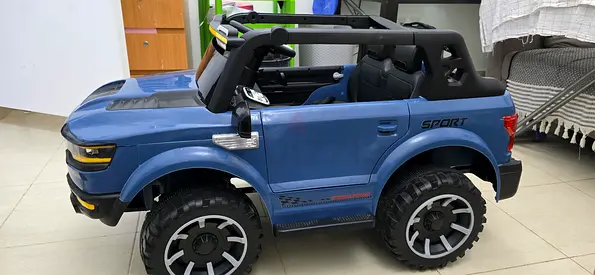 Kids Electric Ride-On 4x4 Toy Car - Blue, Remote Battery Powered