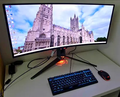 Hardly Used Gaming Monitor ASUS PG34WCDM oled 240hz curved with box and accessories new condition
