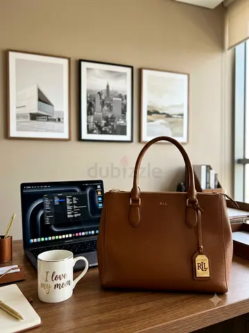 Original Genuine RL Brown Leather Tote Bag - Good Condition