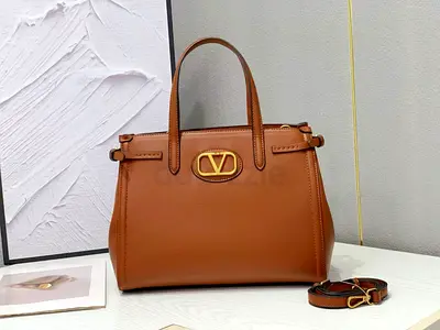 Valentino master copy Brown Leather Tote Bag with Removable Strap