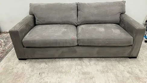As perfect condition cratebarrel three seater sofa