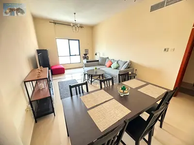 Furnished apartment for annual rent two bedrooms and a living room in Al Nuaimiya Tower Ajman Prime location with easy access to the Dubai and Sharjah