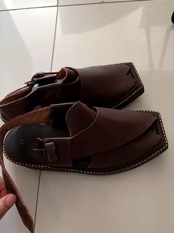 Mens Peshawari Sandals Set - Black and Brown Leather