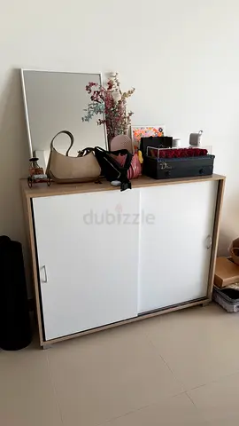 Wooden Shoe Cabinet with Sliding Doors