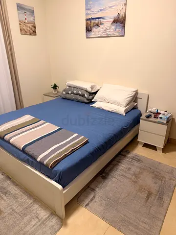 King Bed 180×200 with Mattress  2 Nightstands