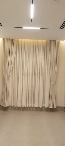 Pair of Ivory Full-Length Curtains with Sheer Liner - Good Condition