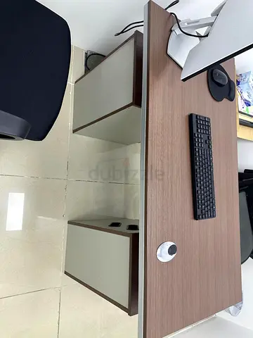 Wooden Office Desk with Under-Desk Storage Pedestal - Good Condition