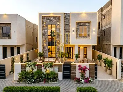 Own your dream villa Modern design , registration fees included , close to the mosque , and negotia