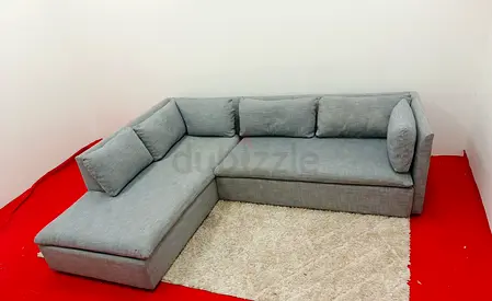 Pottery barn dark gray lshape sofa