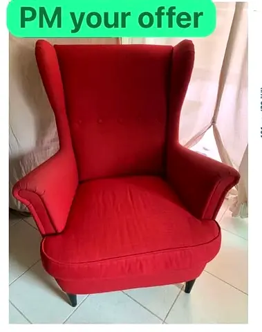 Red IKEA STRANDMON Arm Chair