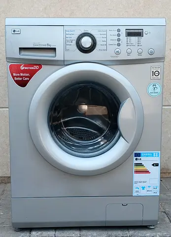 LG 8kg washing machine, silver in color, perfect working condition.
