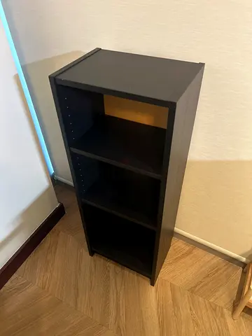 Black 4-Cubby Storage Shelf Unit - Good Condition