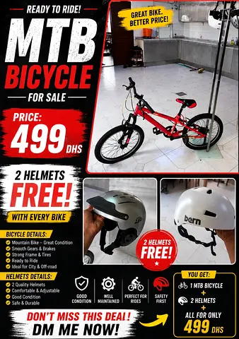 Red Mountain MTB Bicycle with 2 Helmets - Ready to Ride (499 AED)
