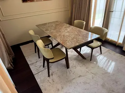 Perfect condition Al Huzaifa Furniture dining table with 4 chairs for sale