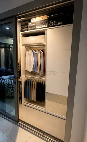 Ikea double door Sliding Wardrobe with Mirror Panel - Good Condition