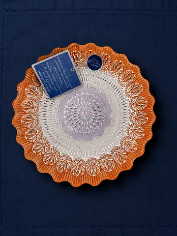 Decorative 100% Genuine Silver Plated Glass Serving Tray
