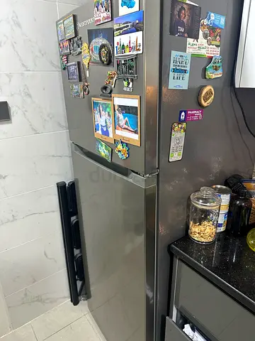Stainless Steel Double Door Refrigerator - Good Working Condition