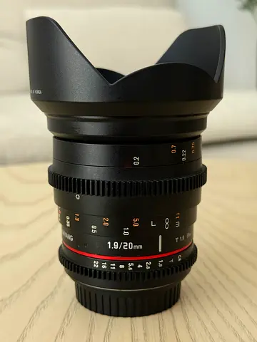Samyang 20mm T1.9 VDSLR Cine Lens – Canon EF – Excellent Condition