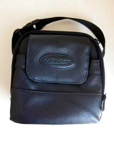 black leather hand bag