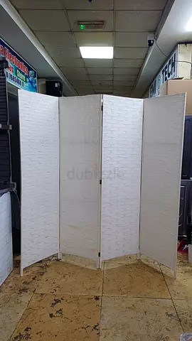 White 4-Panel Folding Room Divider / Privacy Screen