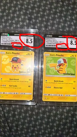 Pokémon Ashs Pikachu 2017 CGC Graded Cards (8.5) — Set of 2 sequential certificate number