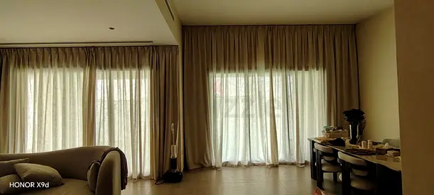 Beige Floor-to-Ceiling Curtains (custom made)