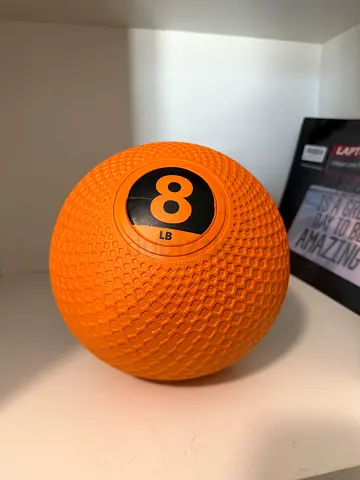 8 lb Orange Medicine Ball - Textured Rubber Slam/Workout Ball