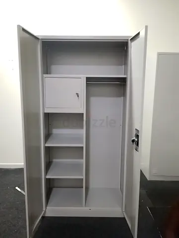Metal Wardrobe/Storage Cabinet with Shelves and Lockable Compartment