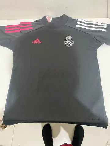 Real Madrid Adidas Training Jersey - Dark Grey, Size 9-10