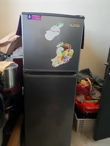 Used Bombani 2-Door Refrigerator - Compact Top Freezer, Silver