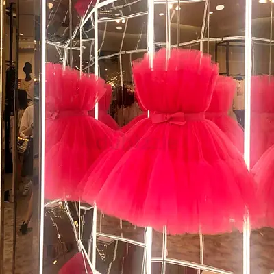 Prom dress long dress detachable dress hot pink model