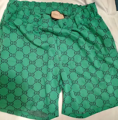 Gucci Men’s GG Monogram Knit Drawstring Shorts - Kelly Green 3XL