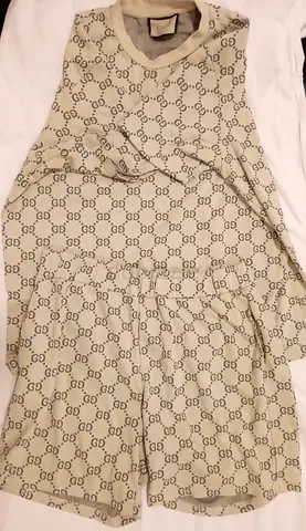 Beige GG print lounge set (top + shorts) - size 3XL