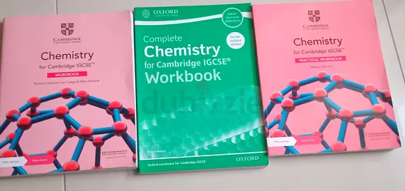 Set of 3 Cambridge/Oxford IGCSE Chemistry Workbooks (Cambridge IGCSE Chemistry + Workbook)
