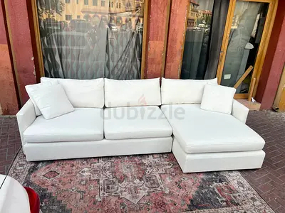 Top quality CrateBarrel Lounge Deep feather filled L Shape Sofa Beige