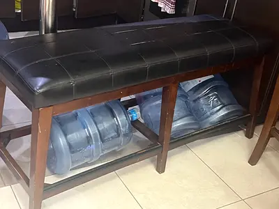 Big size dinning table with 4 big chairs and long sofa
